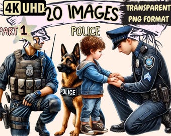 Police Officer Clipart – Law Enforcement PNG Illustrations (Digital Download)