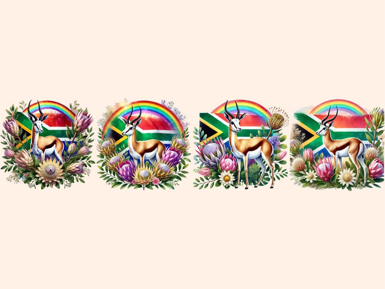 South African Springboks Clipart – 28 PNG Rugby Illustrations (digital ...
