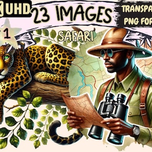 Safari Animal Clipart – Wild African PNG Graphics (Digital Download)