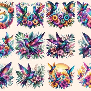 Hummingbirds Clipart autopost bird with flowers cute hummingbirds - WondersArtist