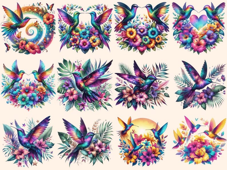 Hummingbirds Clipart autopost bird with flowers cute hummingbirds - WondersArtist