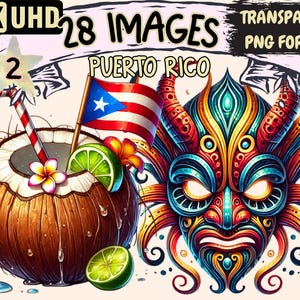 Puerto Rico (P2) Clipart - 28 PNG Porto Rico Island Graphics, Travel Printables, Instant Digital Download, Unlimited Commercial Use Crafts