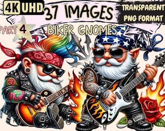 Biker Gnomes Clipart – 37 PNG Motorcycle Graphics, Commercial Use (Digital Download)
