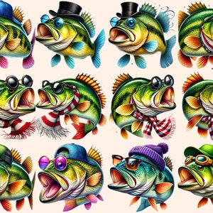 Bass Fish (P2) Clipart - 39 PNG Fisherman Lively Bass Graphics ...