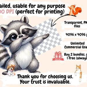 Raccoons Clipart 21 PNG Adorable Raccoon Graphics, Cute Printables