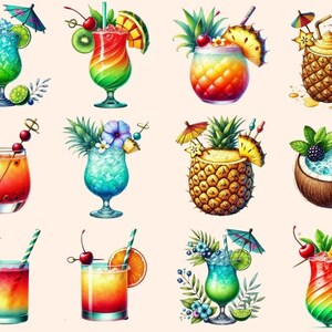 Tropical Cocktails (P1) Clipart beach drink clipart - Wonders Artist