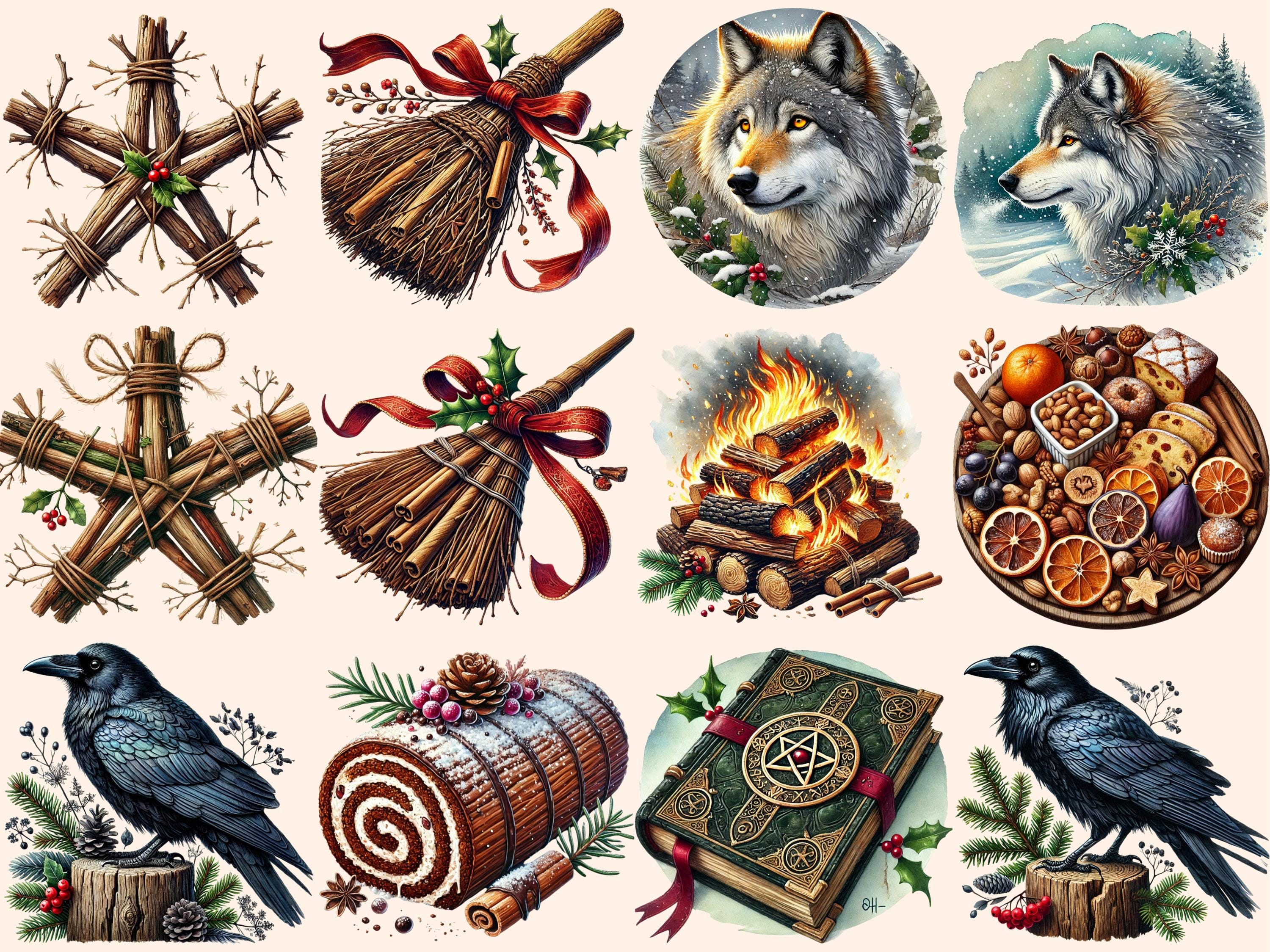 Yule Clipart – Winter Solstice Pagan Graphics (PNG Digital Download) - Etsy