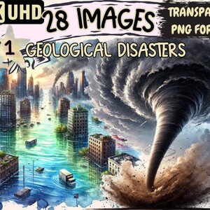 Geological Disasters Clipart – Natural Disaster PNG Graphics (Digital Download)