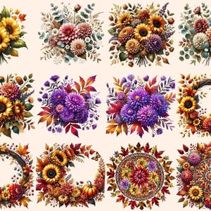 Fall Flowers Clipart Autumn Blooms - Wonders Artist