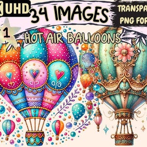 Hot Air Balloons Clipart aerial digital art - Wonders Artist