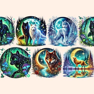 Mystical Wolves Clipart Dreamy Wolf Clipart - Wonders Artist