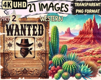 Wild West Clipart - Cowboy Rodeo Illustrations (Digital Download)