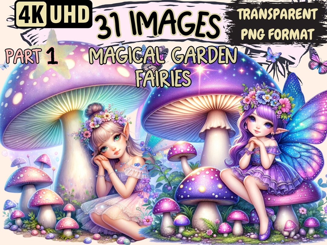 Magical Garden Fairies Clipart - 31 PNG Enchanting Fairy Graphics ...