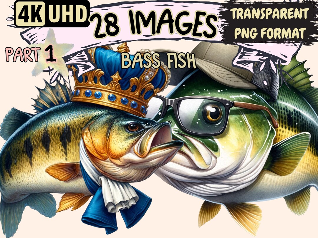 Bass Fish Clipart - 28 PNG Fisherman Lively Bass Graphics, Freshwater ...