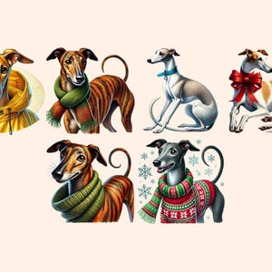 Greyhounds Clipart digital dog art - Wonders Artist