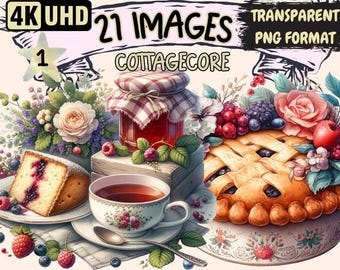Cottagecore Clipart – Rustic Countryside PNG Graphics (Digital Download)