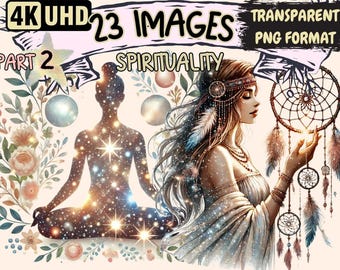 Sacred Symbol Clipart – Mystical Spiritual Illustrations (23 PNG Digital Download)