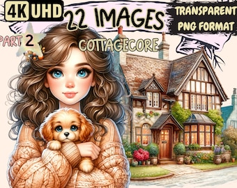 Cottagecore Clipart – 22 PNG Graphics, Rustic Countryside (Digital Download)