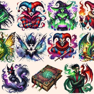 Fantasy Villains Clipart – Dark Magic PNG Graphics, Mythical Characters (Digital Download) bild 5