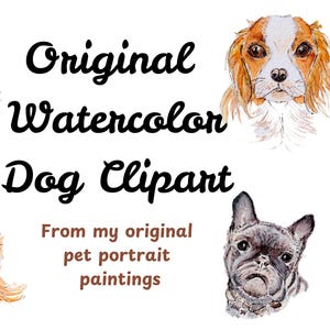 Imágenes prediseñadas originales de perros con retratos de mascotas en acuarela