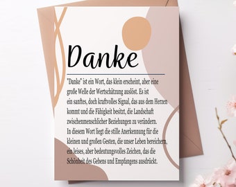 "Bedankt"-kaart met envelop, Din A6-formaat, boho bedankkaarten voor bruiloften, afscheidscollega's, bedankteam, familie, vrienden, partners