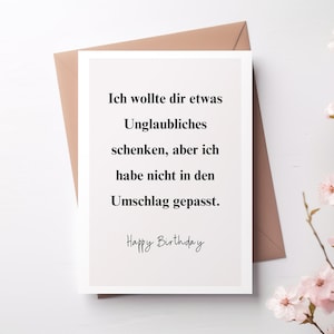 Biglietto da scaricare "Volevo regalarti qualcosa di incredibile", divertente biglietto di auguri di compleanno per il tuo partner, la tua ragazza, il tuo ragazzo