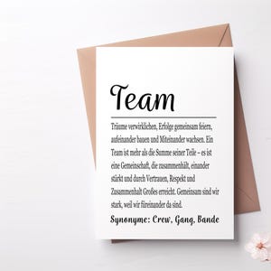 Tarjeta para descargar, tarjetas de equipo, tarjetas de felicitación para colegas para imprimir usted mismo, regalo DIY, empleado, regalo de equipo, espíritu de equipo