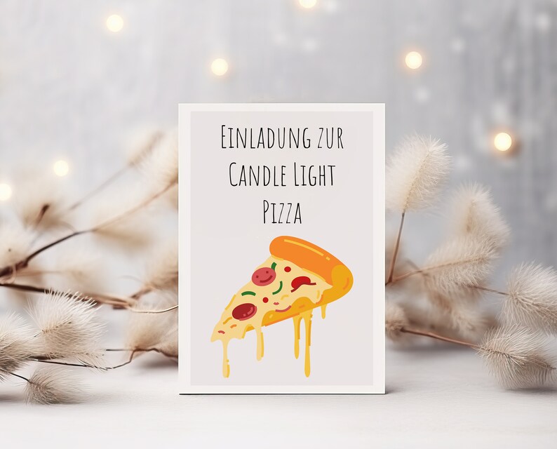 Invitation to Candle Light Pizza Card, Funny Gift Idea for Your ...