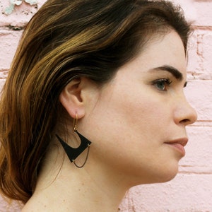 Matte black earrings edgy earrings oversized earrings big bold earrings unusual earrings spike earrings punk earrings goth earrings Zoe image 3