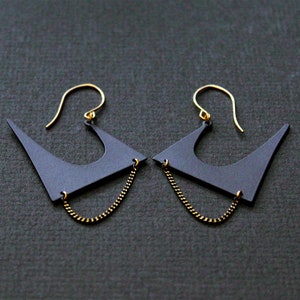 Matte black earrings edgy earrings oversized earrings big bold earrings unusual earrings spike earrings punk earrings goth earrings Zoe image 1