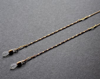 Sierlijke brilketting zonnebrilketting zonnebrilband kralen lenzenvloeistofkoord brilhouder lenzenvloeistof lanyard leesbril goud - Blair