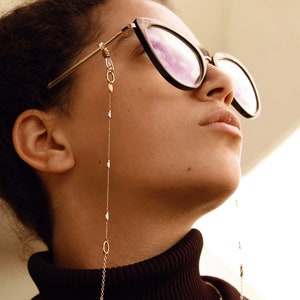 Beaded glasses chain gold eyeglass chain for women eyeglasses holder reading glasses cord sunglasses strap sunglass chain mask lanyard-Irene image 2