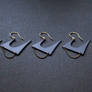 Matte black earrings edgy earrings oversized earrings big bold earrings unusual earrings spike earrings punk earrings goth earrings Zoe image 4