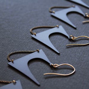 Matte black earrings edgy earrings oversized earrings big bold earrings unusual earrings spike earrings punk earrings goth earrings Zoe image 2