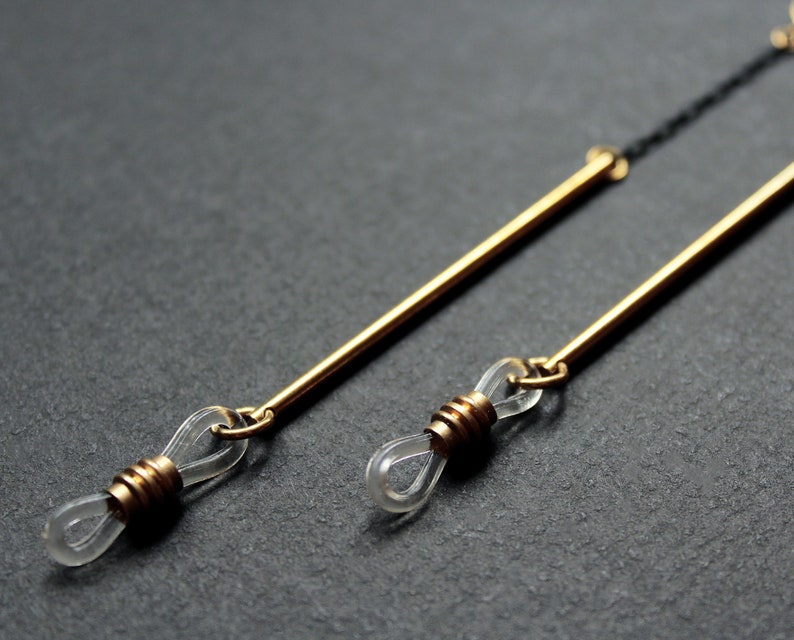 Gold glasses chain eyeglass chain sunglass strap sunglasses chain eye glasses holder reading glasses cord lanyard brass jewelry - Clovia image 7