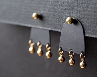 Front back earrings double sided earring matte black earrings geometric ear jacket dangle modern gold brass jewelry minimal - Doris Earrings