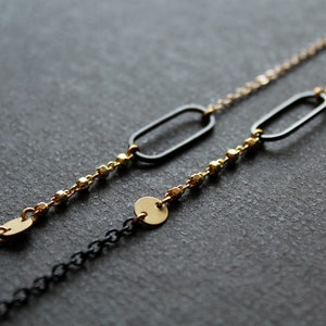 Black and gold eyeglass chain for women, decorative reading eye glasses chain, cool modern mask holder, unique beaded sunglass strap Diem image 2