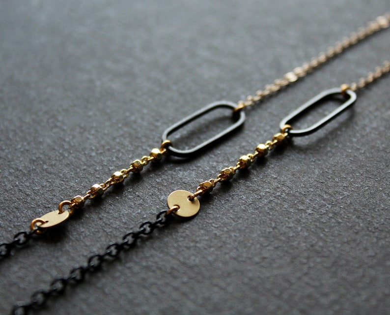 Black and gold eyeglass chain for women, decorative reading eye glasses chain, cool modern mask holder, unique beaded sunglass strap Diem image 2