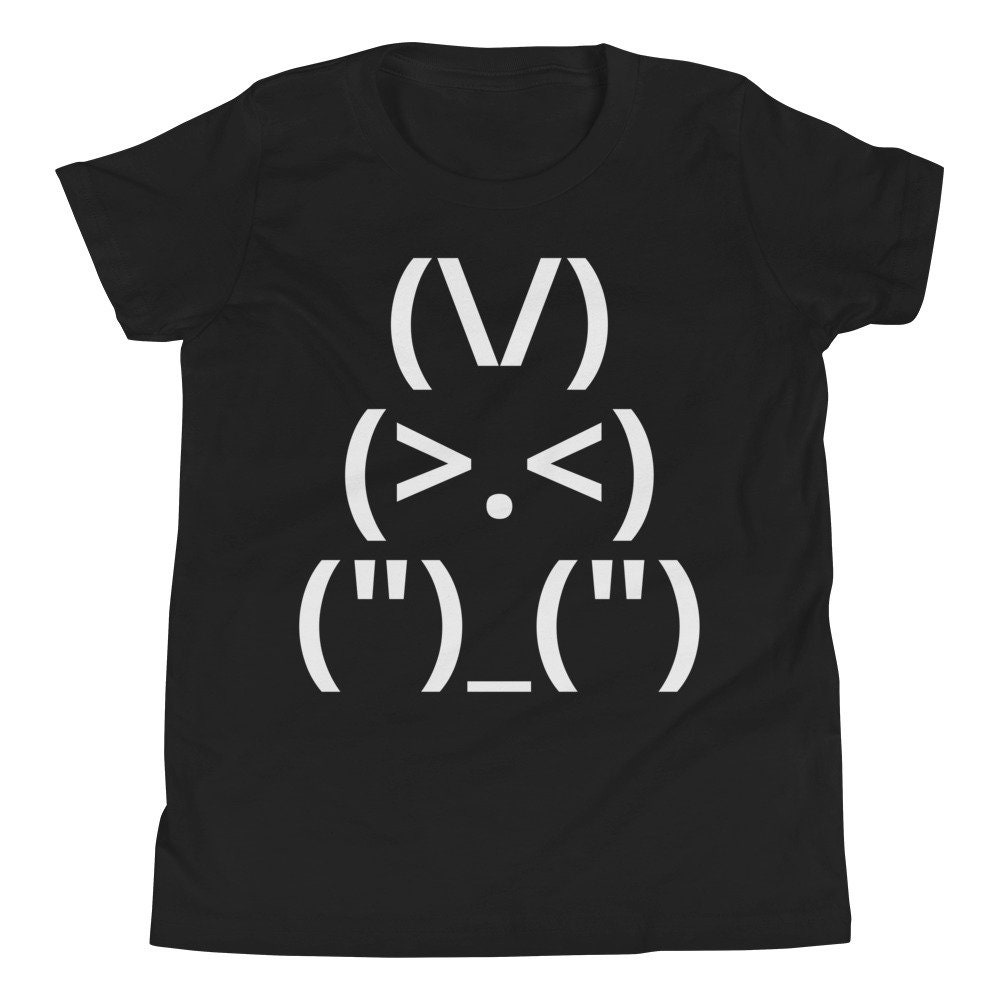 Kids Tshirt Grumpy Bunny Emoji Gamer Rabbit Text Art Graphic | Etsy