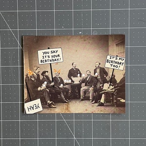 Postcard Art Print 4.25 x 5.5 Birthday Card Collage Illustration Vintage Photograph Note Cards
