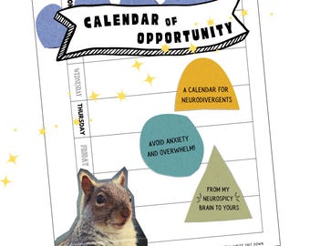 Planner ADHD stampabile per creativi / Planner orizzontale / Neurospicy Friendly / Calendario minimalista / Calendario semplice / Organizer mensile