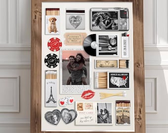 Matchbook Poster Template Canva, Editable Matchbox Art for Couples, Modern Printable Wall Art Gift, Personalized Love Poster