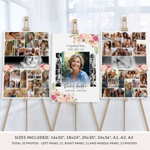 Funeral Photo Collage Sign Set Templates, Funeral Welcome Sign Template, Celebration of Life, In Loving Memory, Memorial Poster Size