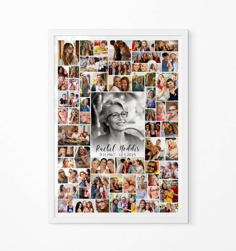 Large photo collage poster collage template for 60 photos poster size