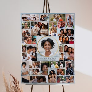 Large Photo collage, Poster Collage Template for 31 Photos, Poster size photo collage, Photo Collage Sign Template, Memorial, Funeral