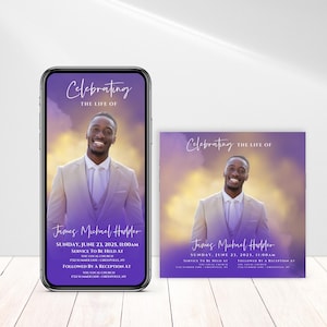 Memorial Funeral Announcement Flyer, Funeral Announcement Template, Funeral Invite Invitation, Rest In Peace Editable Flyer Editable Custom