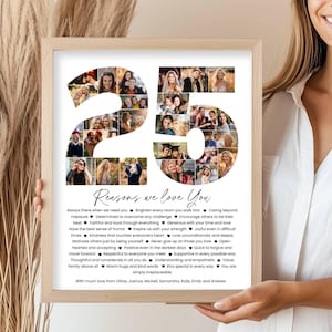 25 Reasons We Love You Poster With Pictures Template, Printable 25th Birthday Gift for Him or Her Editable, Personalized 25th Birthday Decor