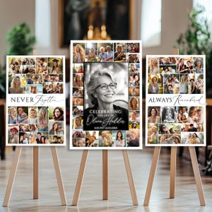 Vorlage für eine Trauerfoto-Collage: Gedenktafel zur Feier des Lebens (Canva, digitaler Download) #THR