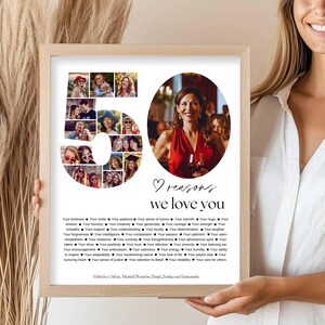 50 Reasons We Love You Print | Personalized 50th Birthday Gift | Canva Template