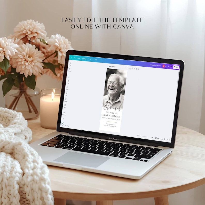 Minimalist Funeral Program Template with Photo Collage, Celebration of Life Memorial Service Template, Obituary Template, Printable, #MCM image 8